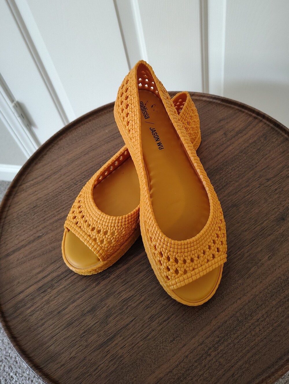 Melissa Jason Wu Woven Ballet Flats in Bright Orange